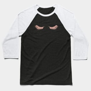 Pretty Rosegold Eye Lashes Baseball T-Shirt